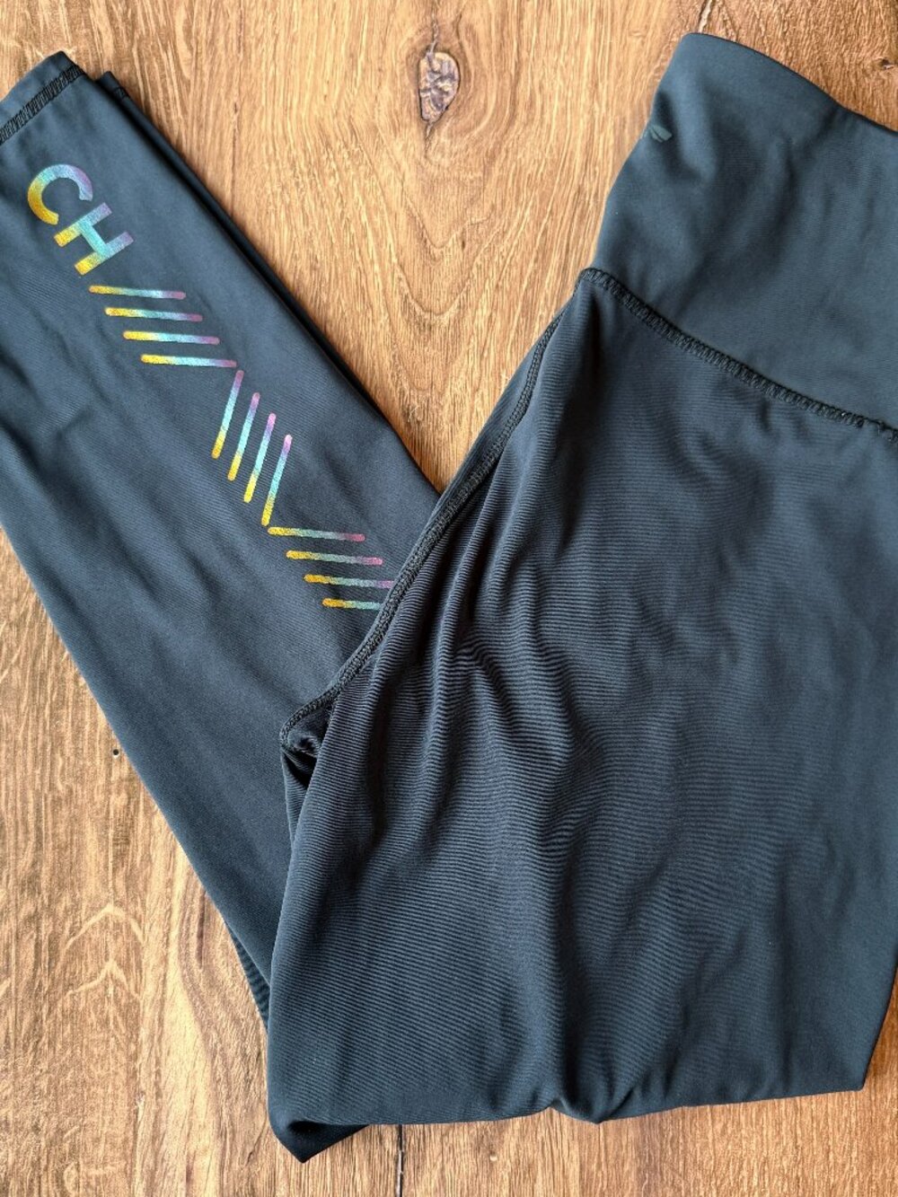 Cycle House Powered By Marika Womens XL Black Leggings Rainbow Logo